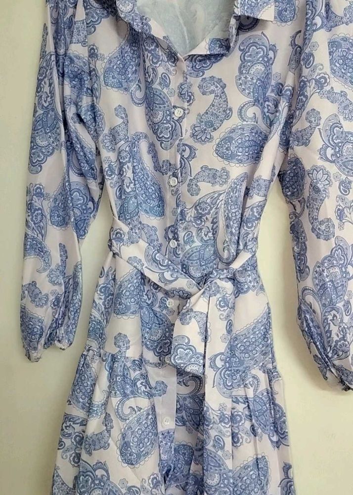 Paisley Print Shirt Dress