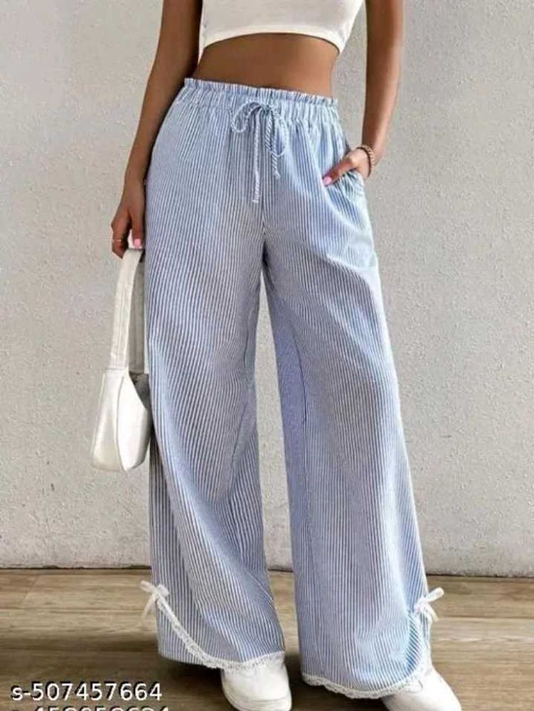 Striped Wide-Leg Baggy Pants.