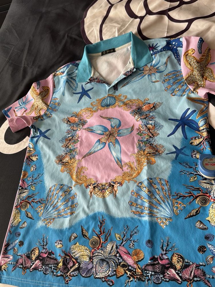 Ocean Print Polo Shirt