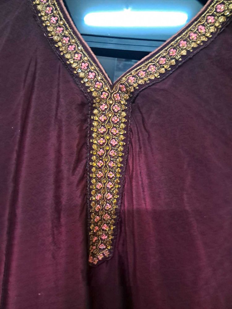 Embroidered Plum Tunic