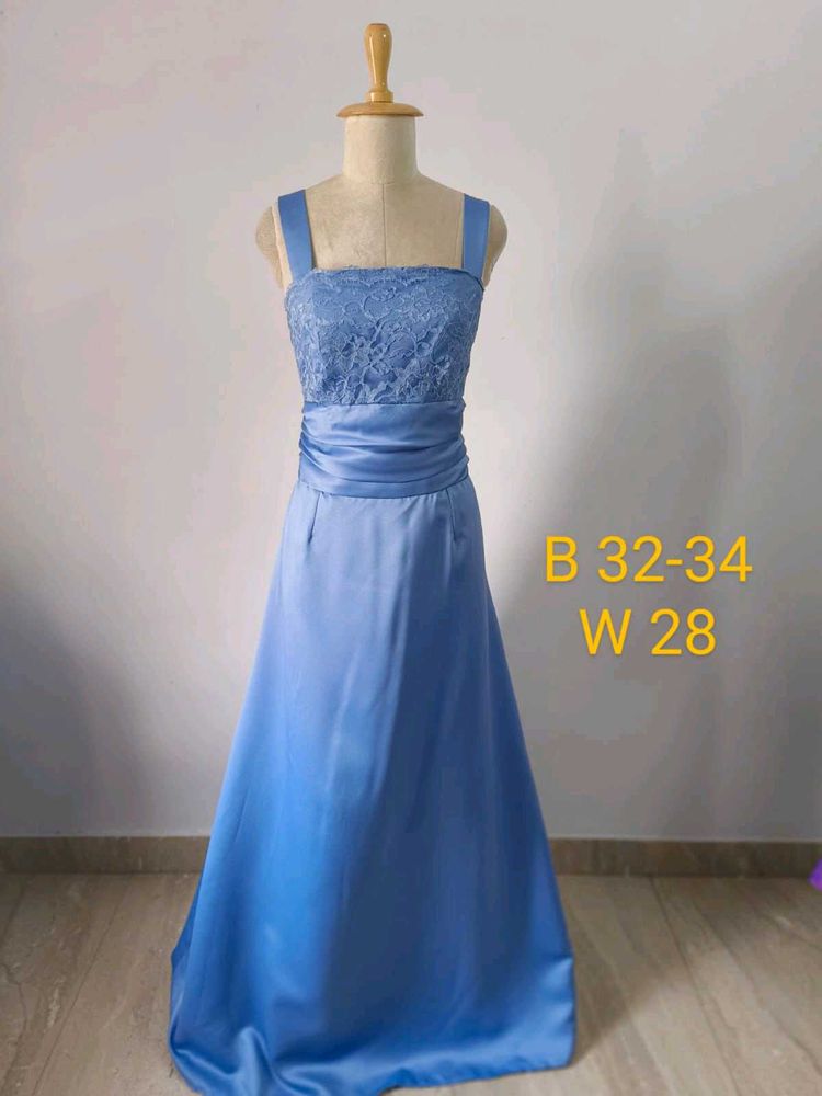 Powder Blue Satin Gown