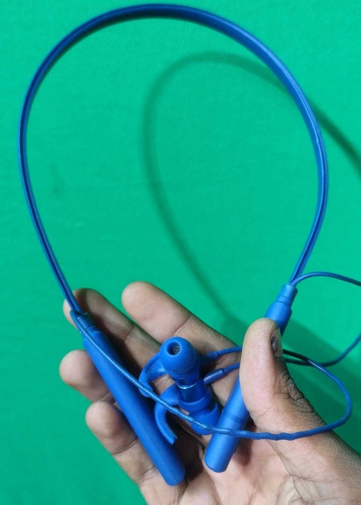 Blue Wireless Neckband Headphones