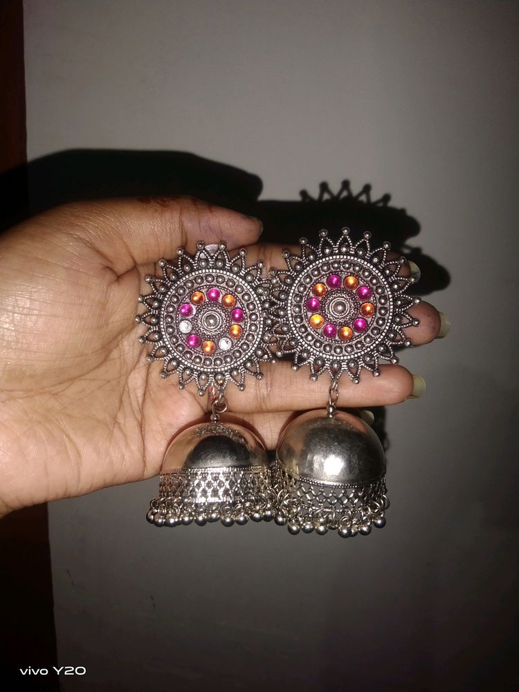 Oxidised Jumka Earring