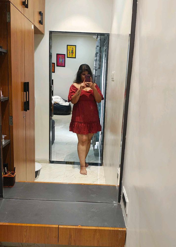 Red Off Shoulder Dress