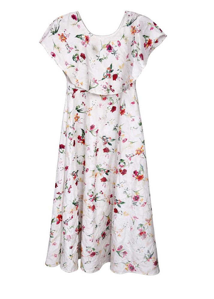 floral print white frock