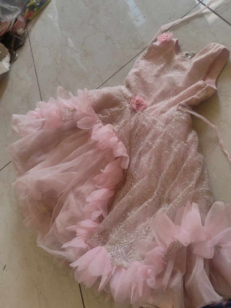 Cute Frock And Dhoti Dress For A Girl