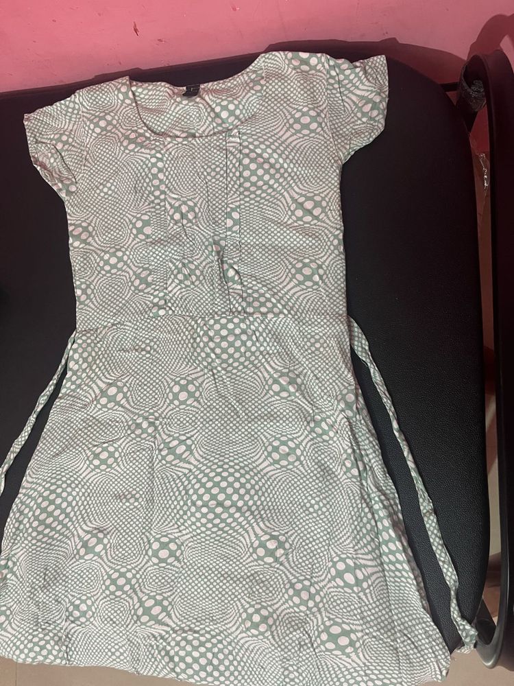 Patterned Tie-Waist Dress