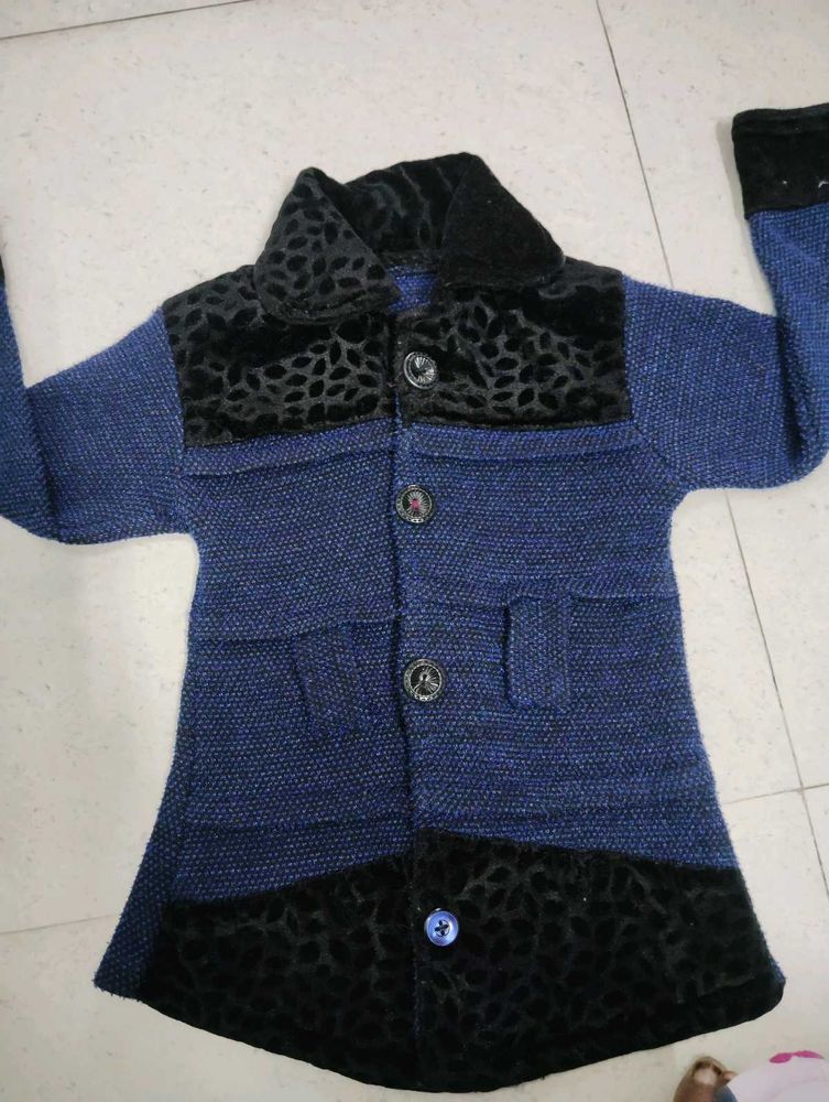 Stylish Kids Blue &amp; Black Coat