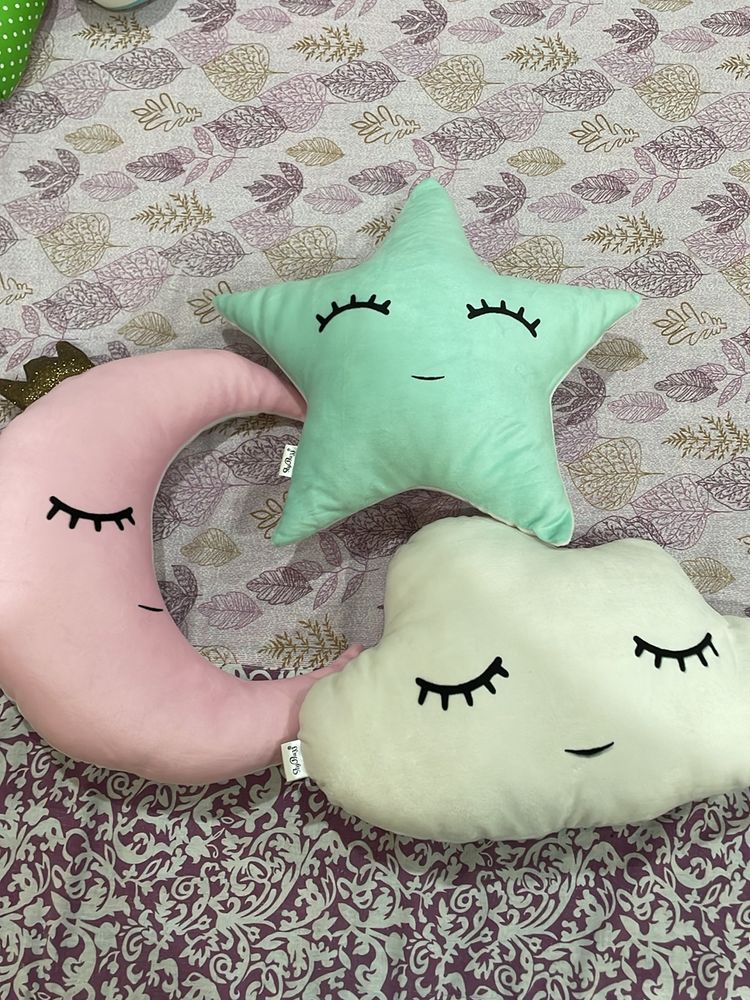 Cloud Moon &amp; Star Cushion Set Of 3