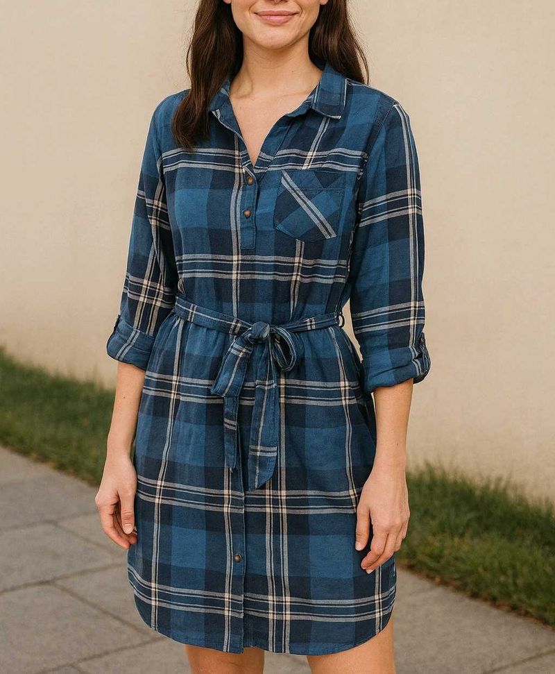 MAX Blue Plaid Flannel Shirt