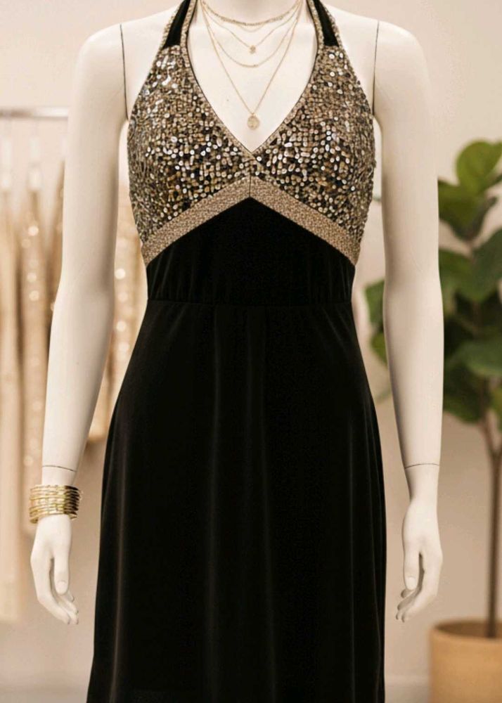 Shiny Black Party Dress