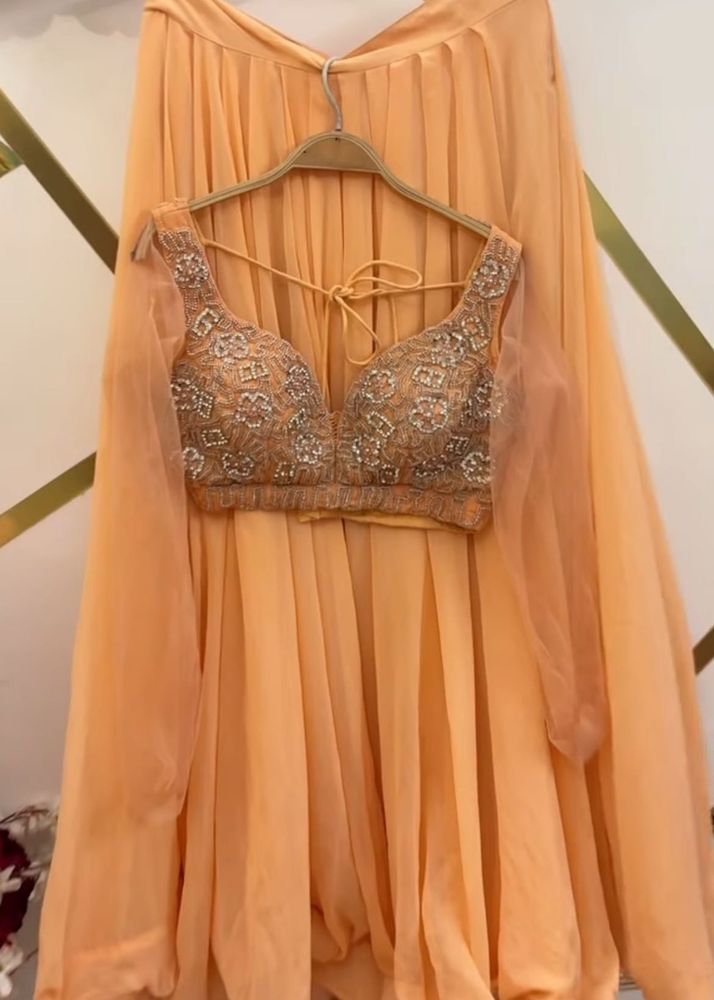 peach luxe lehenga
