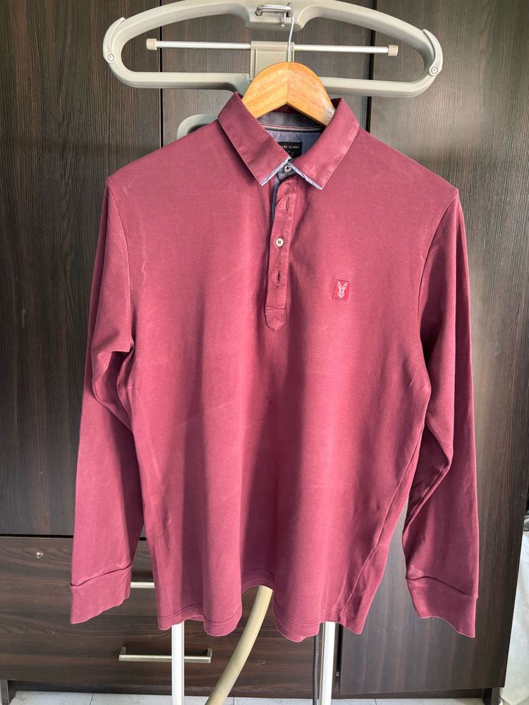 Maroon Long Sleeve Polo Shirt