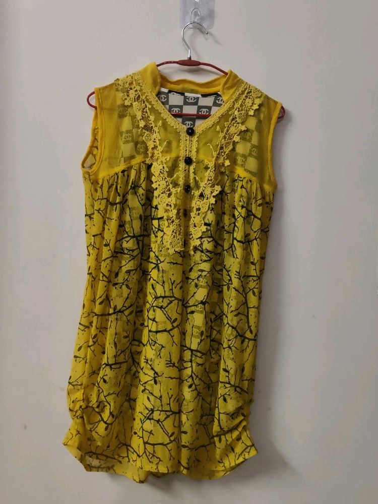 Yellow Sleeveless Top