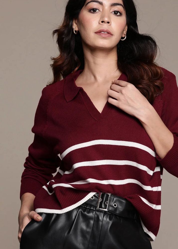 Striped V-Neck Sweater