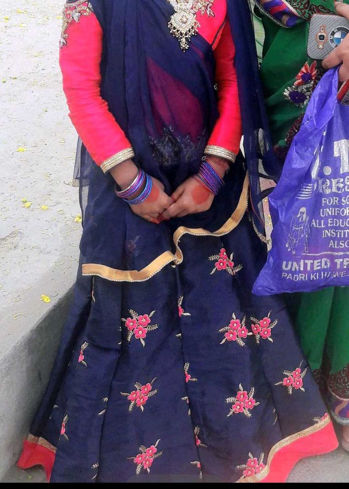 Elegant Navy Blue Lehenga Choli