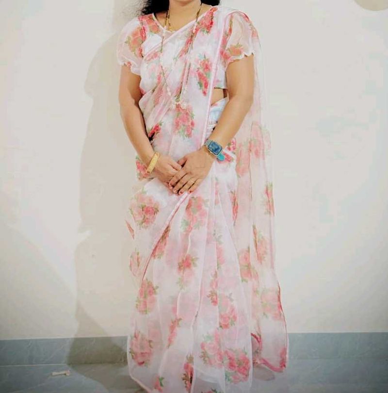 Floral Organza Saree