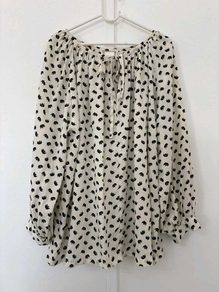 Elephant Print Blouse
