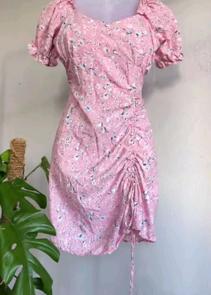 Floral Ruched Mini Dress