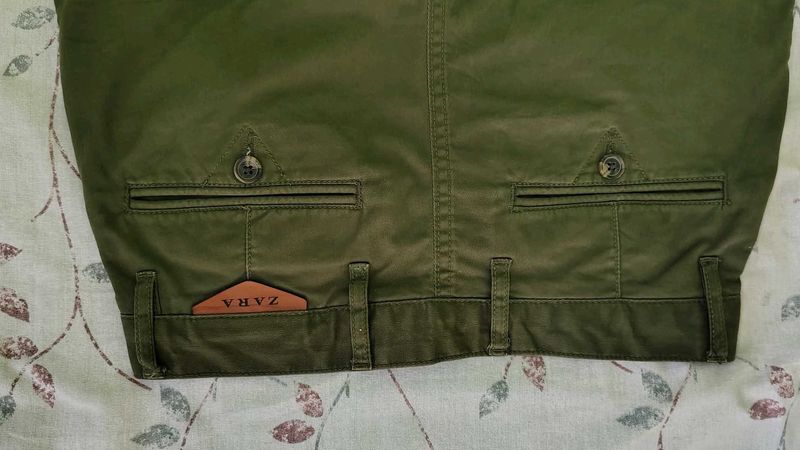 Zara Olive Green Causal Pant
