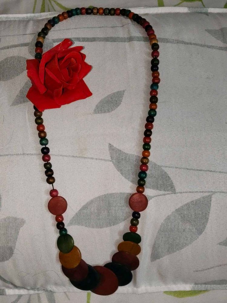 Boho Chic Wooden Beaded Necklace + 1 Free