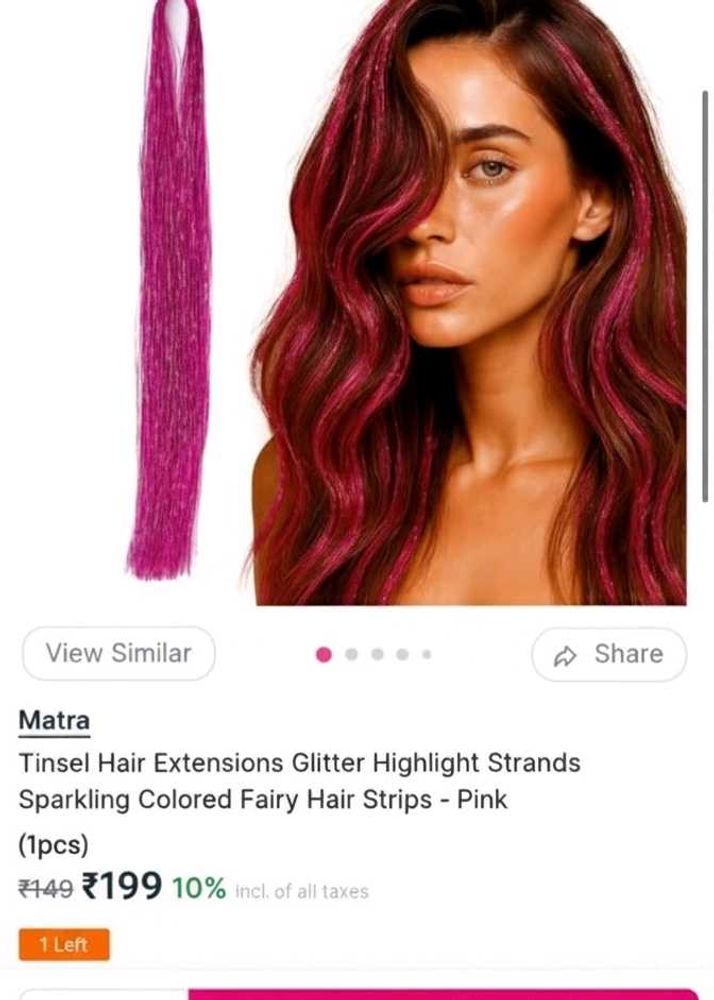 🔥HOT DEAL🔥Pink Tinsel Hair Extensions