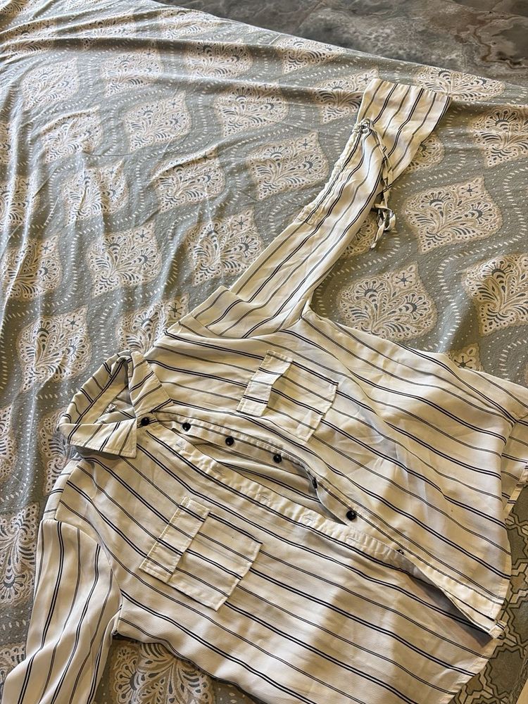White Lining Shirt For Women
