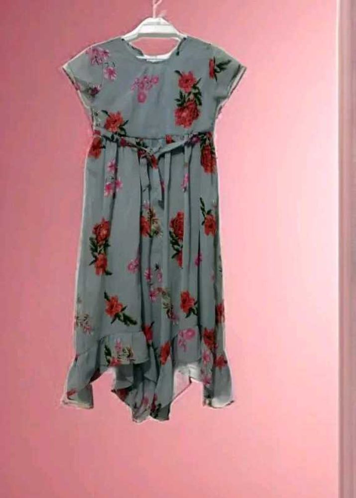 Girls Flower Print Dress