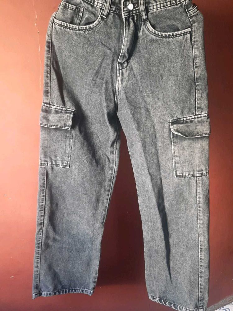 Gray Cargo Jeans