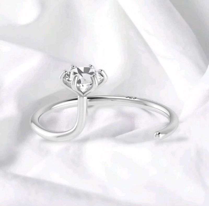 Sterling Silver diamond nose pin zirconia prong