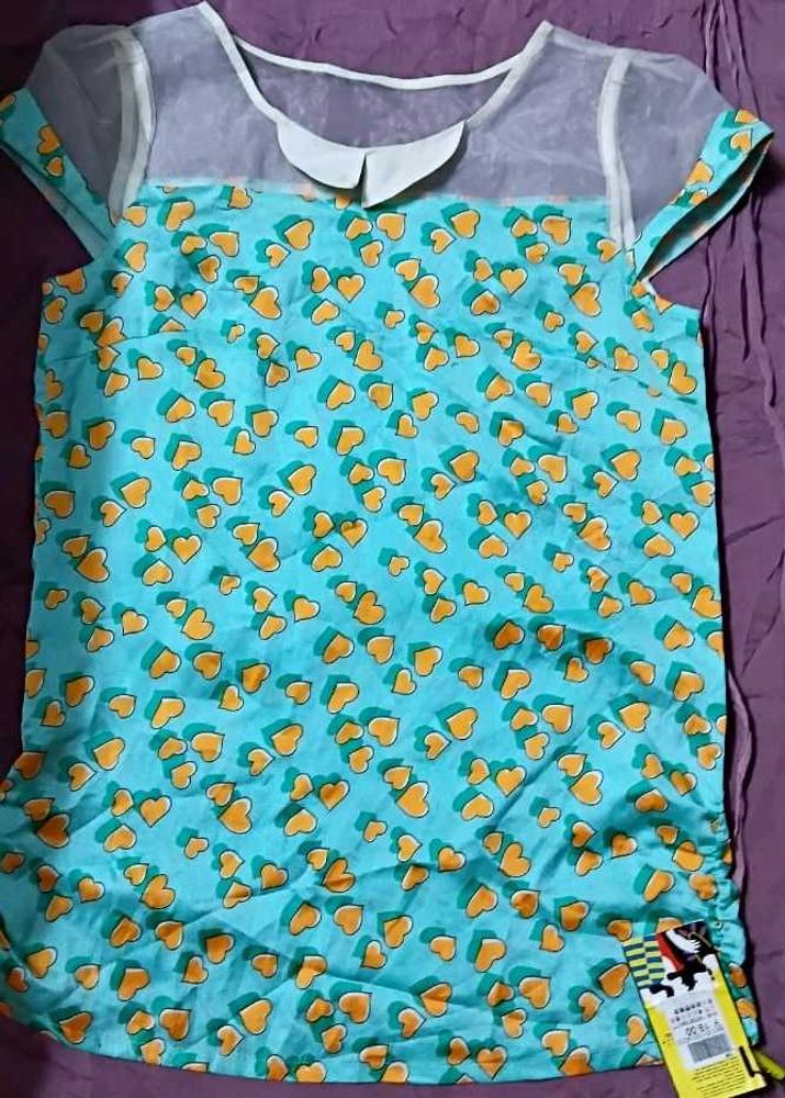 Cute Heart Print Top