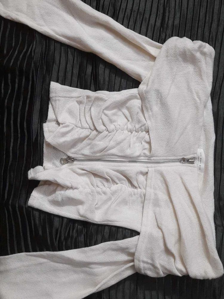 Koren Ruching Zip Up Top