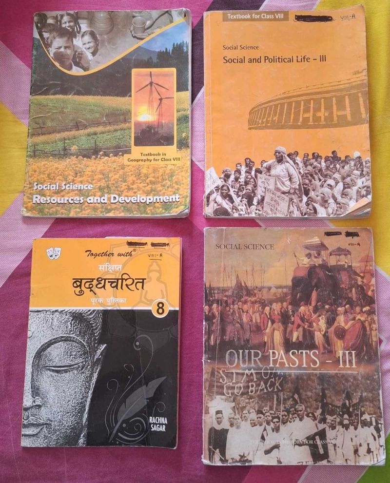 Class VIII Social Science Textbooks and Hindi Text