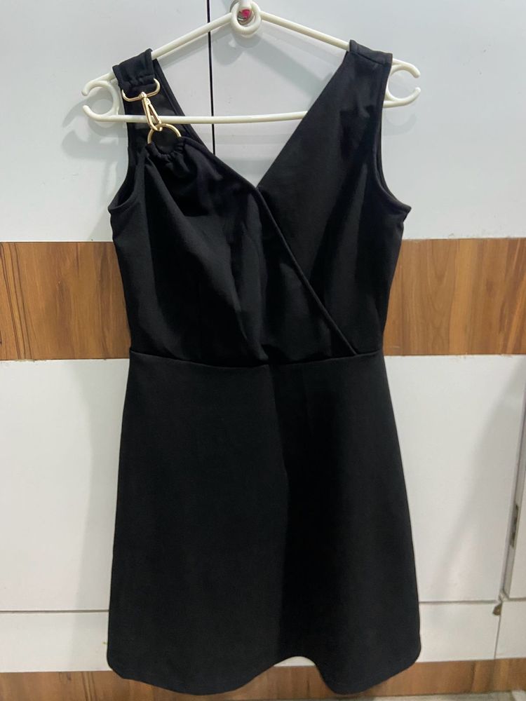 FabAlley Black A-line Dress