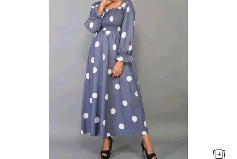Polka Dot Smocked Maxi Dress