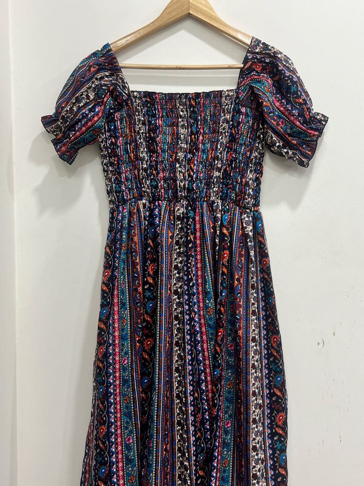 Bohemian Floral Print Dress.