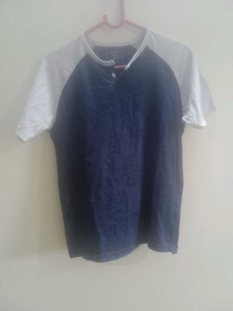 Navy &amp; Grey Henley Tee