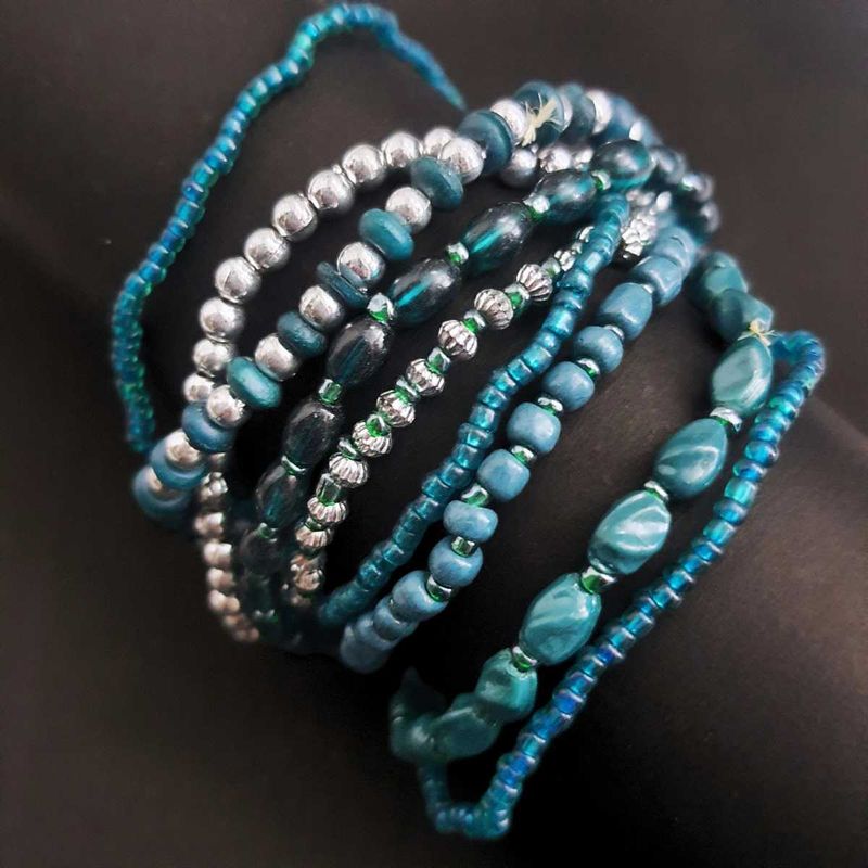 Teal Tones: Bracelet Stack