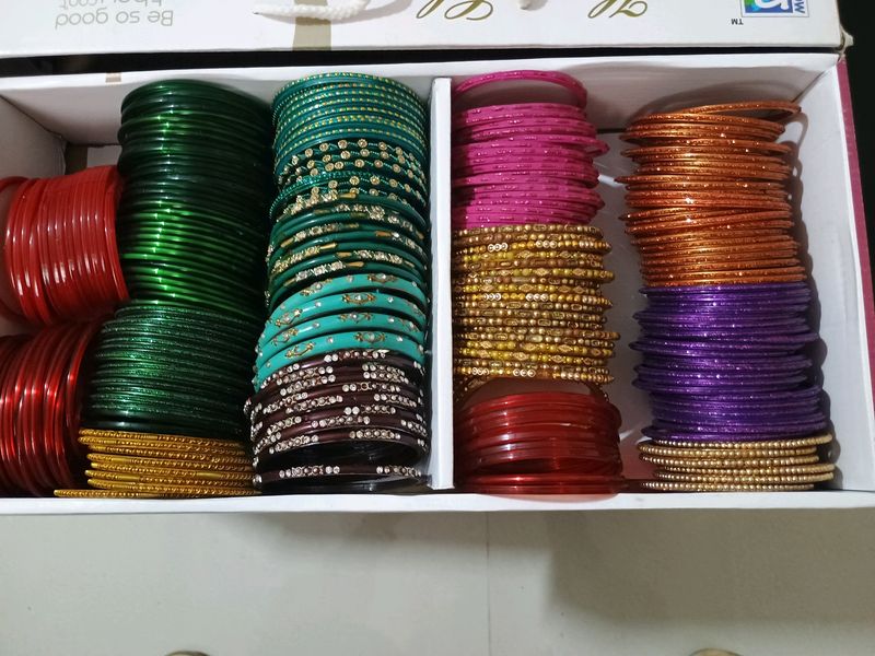 Multicolored Glass Bangles