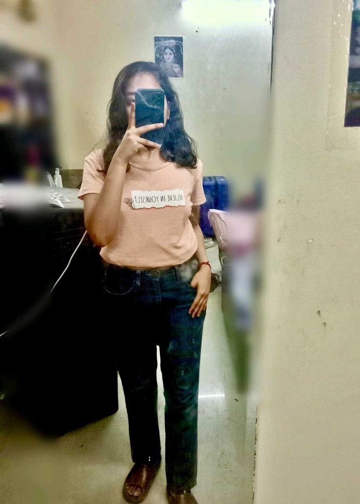 Casual Nude Colored, Women Cotton T-shirt - Zudi