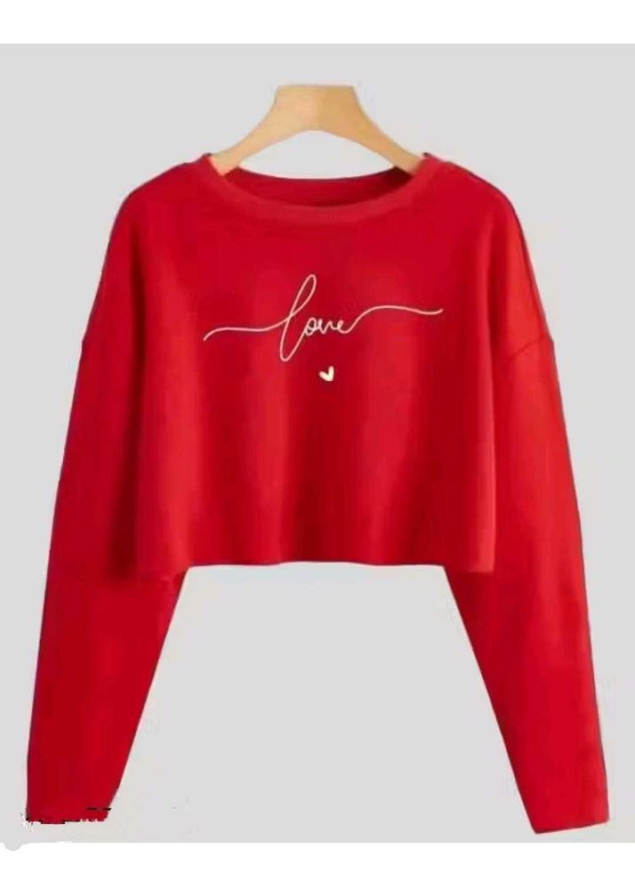 Red &#39;Love&#39; Crop Top
