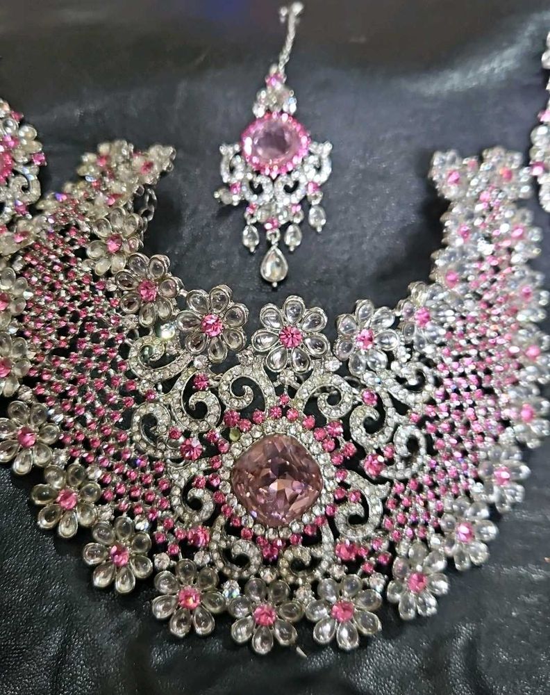 Pink Bridal Jewelry Set