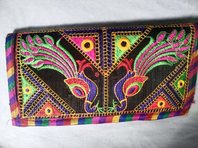 Multi Colour Peacock Design Purse
