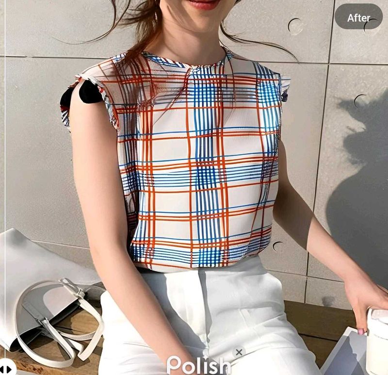 New With Tag Korean Art Boxy Cute Top