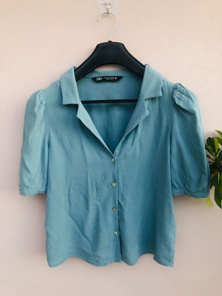 Zara Blue Crop Top