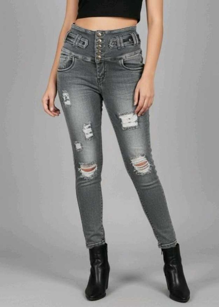 Sale Price💥Premium Quality Grey Rugged Jeans