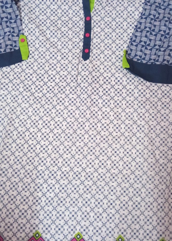 KURTA👗 (KARIGARI LONG KURTA, XL SIZE, BLUE COLOUR
