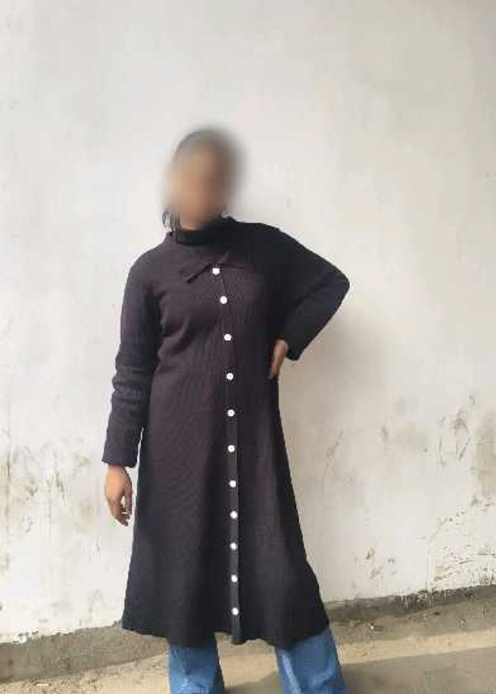 Button-Down Knit Sweater Dress