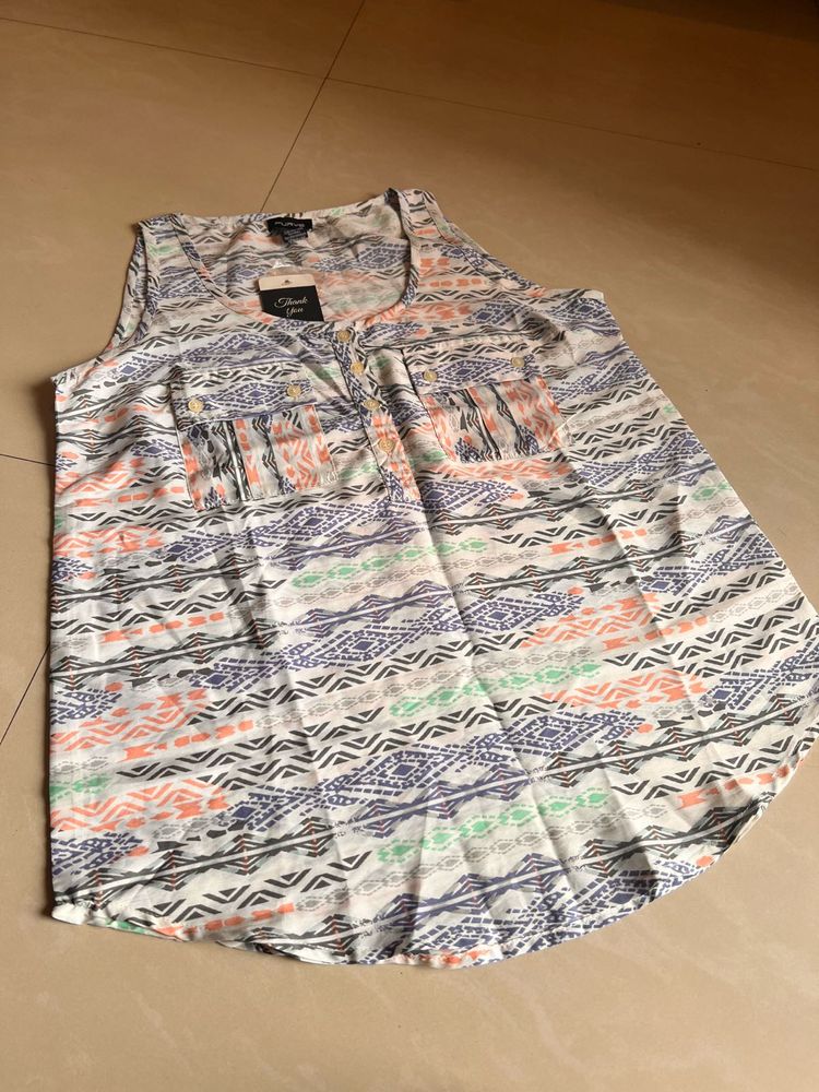 Printed Sleeveless Top