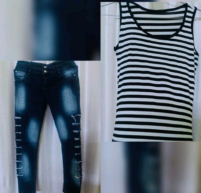 Combo Of Jeans And Top